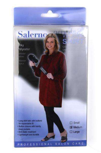 Salerno Silky Polyester Work Shirt Medium - Black #7733