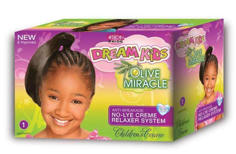 African Pride Dream Kids Olive Miracle No Lye Creme Relaxer System Coarse