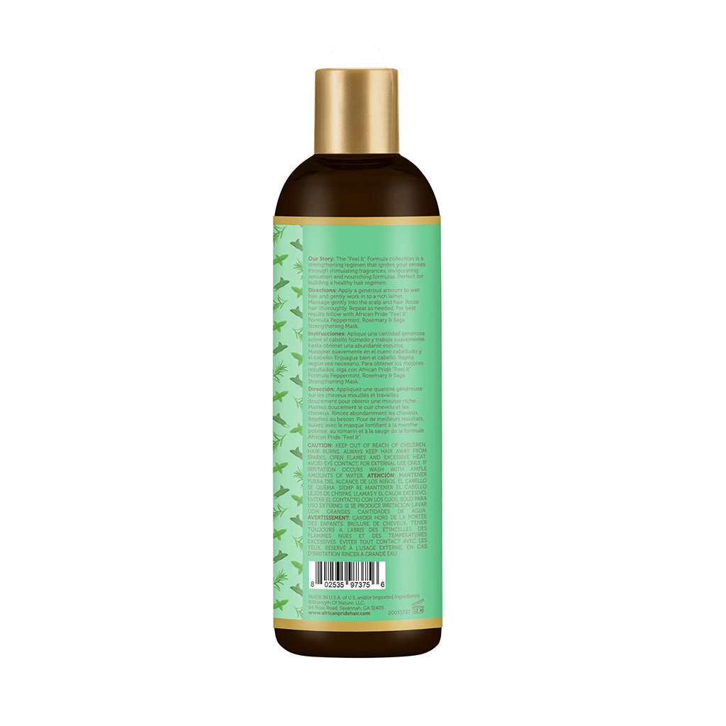 African Pride Feel It Formula Peppermint, Rosemary & Sage Strengthening Shampoo