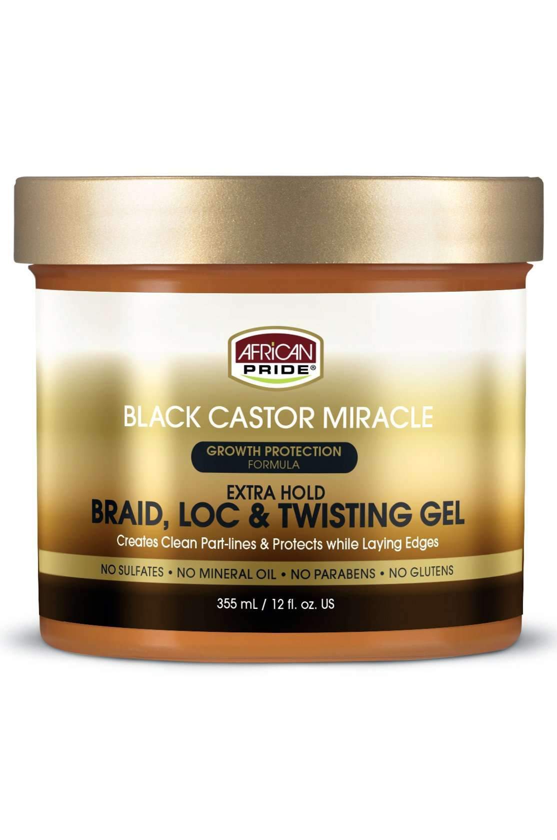 African Pride Black Castor Miracle Extra Hold Braid, Loc & Twist Gel