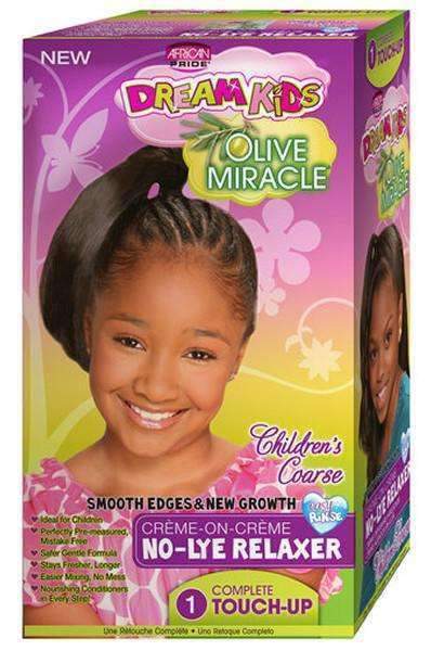 African Pride Dream Kids Olive Miracle No Lye Creme Relaxer 1 Touch Up Kit Coarse