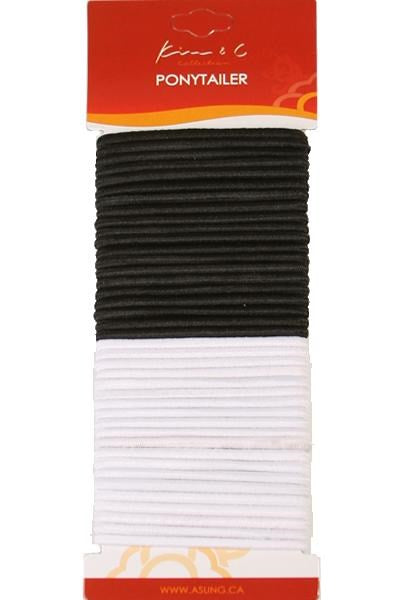 40pcs Ponytail Holders - Black & White