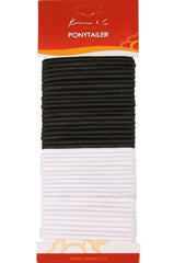 40pcs Ponytail Holders - Black & White
