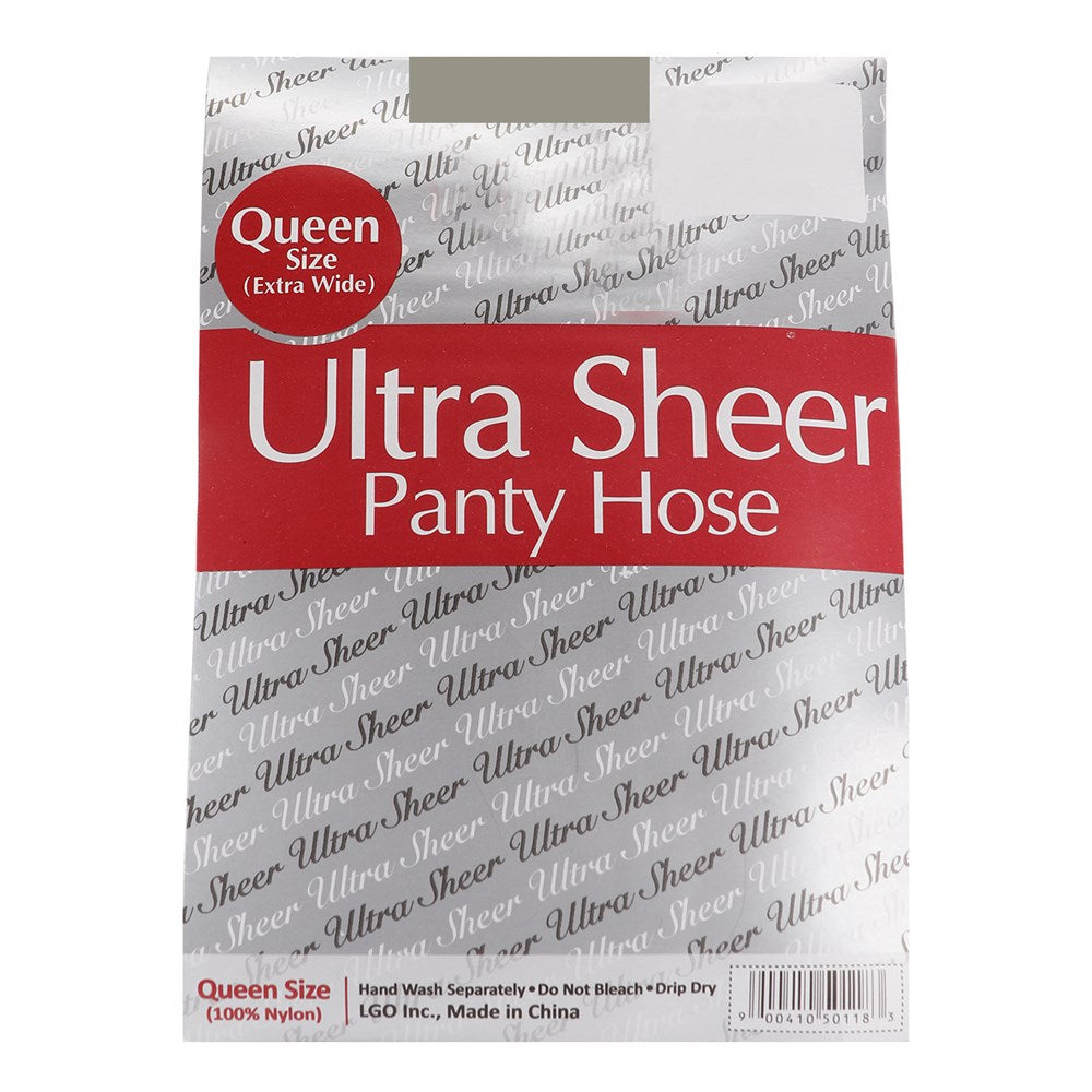 Queen Size Ultra Sheer Panty Hose 6pk - Grey Mist