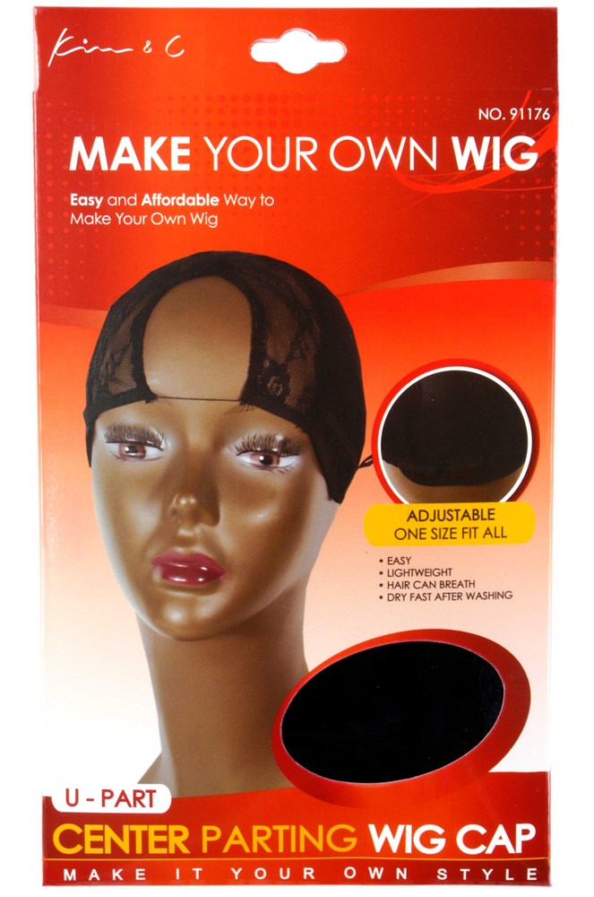 U-Part Center Parting Wig Cap #91176 Black
