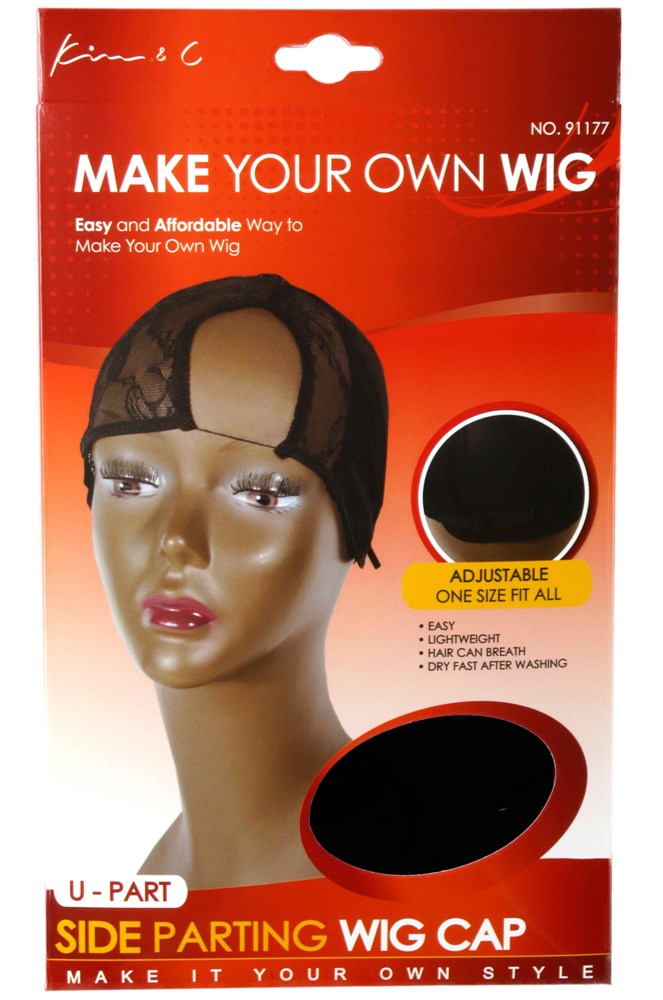 U-Part Side Parting Wig Cap #91177 Black