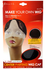 U-Part Lace Front Center Parting Wig Cap #91178 Black
