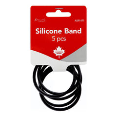 Silicone Hair Band Ponytailer 5pcs - Black