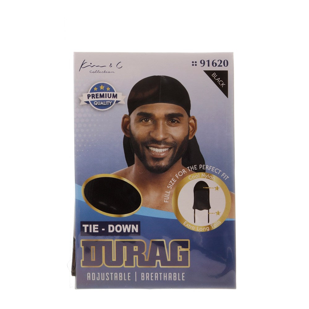 Satin Tie-Down Durag #91620 Black