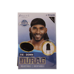 Satin Tie-Down Durag #91620 Black