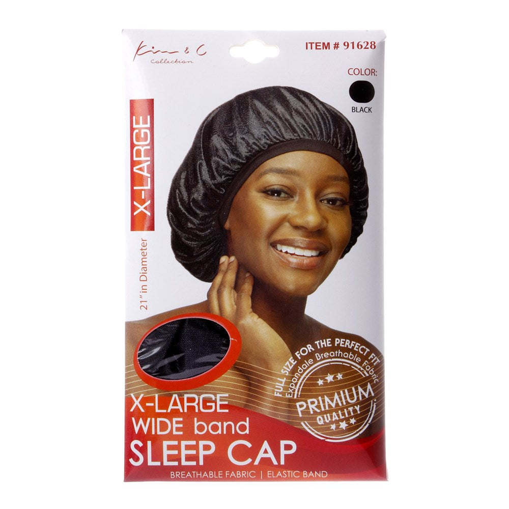 X-Large Wide Band Sleep Cap #91628 Black
