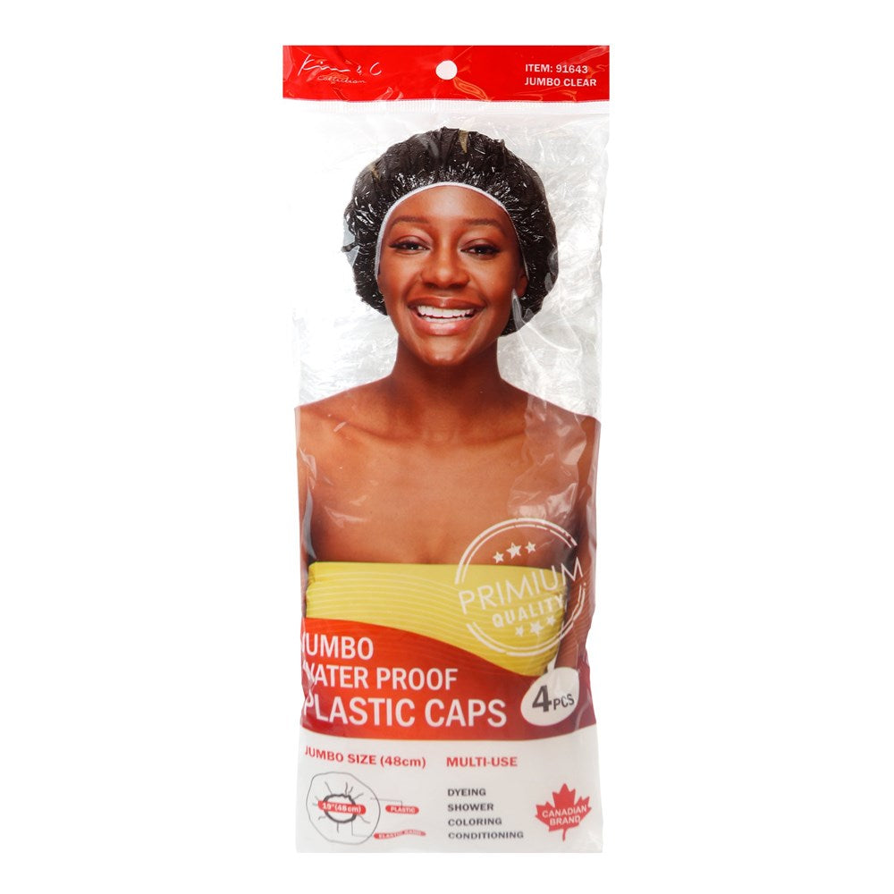 Jumbo Waterproof Plastic Caps 4pcs - Clear