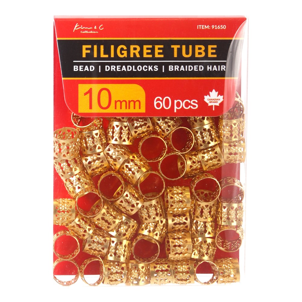 60 Gold Filigree Tubes - 10mm #91650