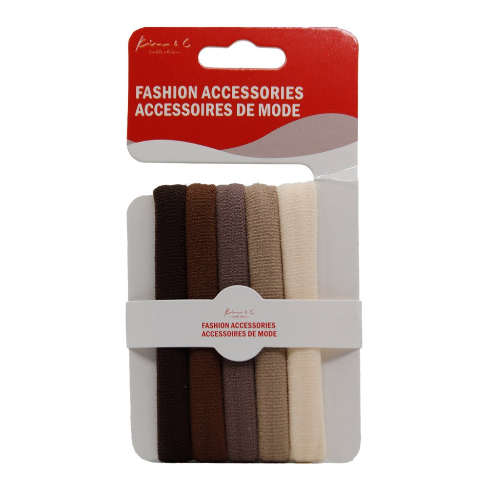 Fashion Ponytail Holder 5pk - Brown #91981