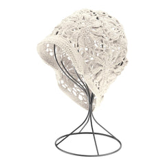Handmade Fashion Floral Crochet Bucket Hat - Beige