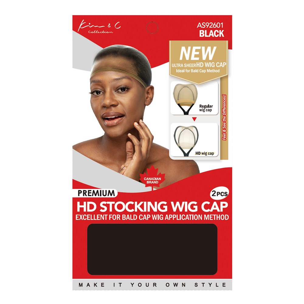 Premium HD Stocking Wig Cap 2pc #92601 Black