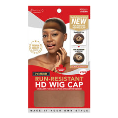 Premium Run-Resistant HD Wig Cap 2pc #92611 Auburn