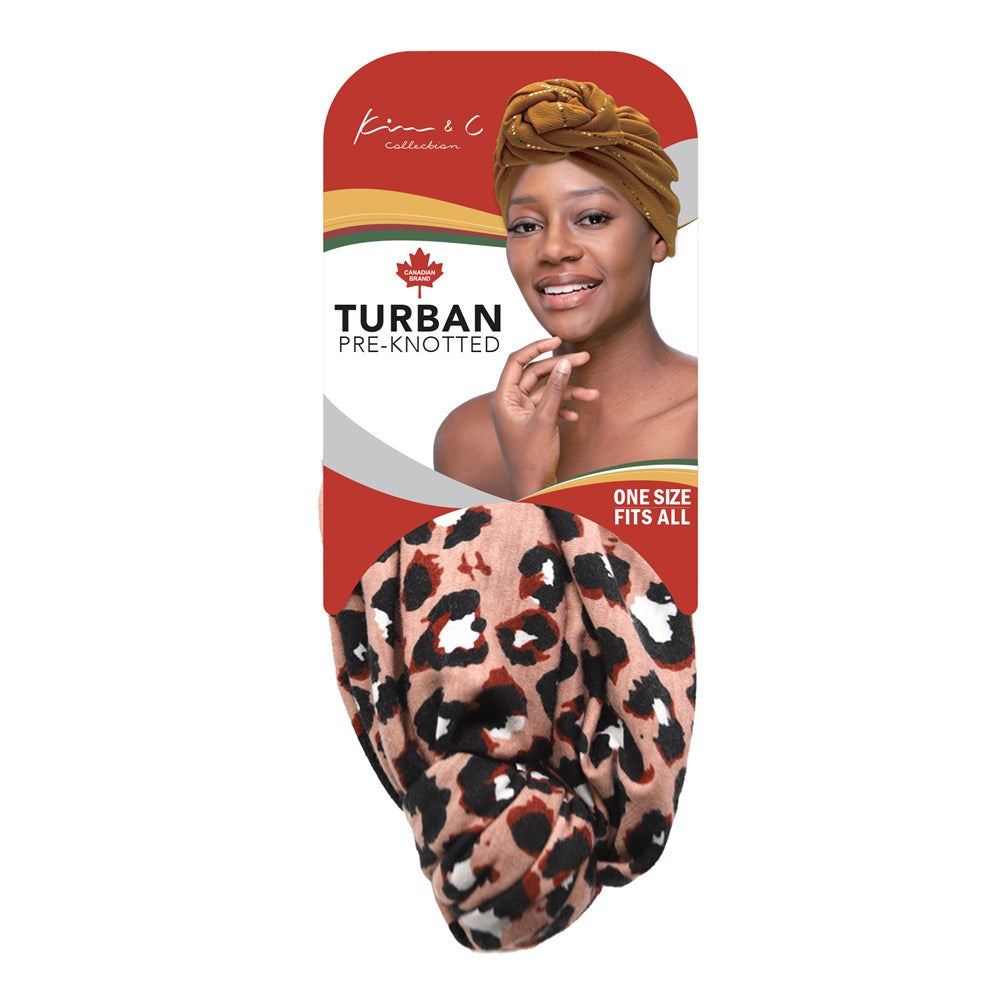 Premium Animal Pattern Pre-Knotted Turban - Red #92814