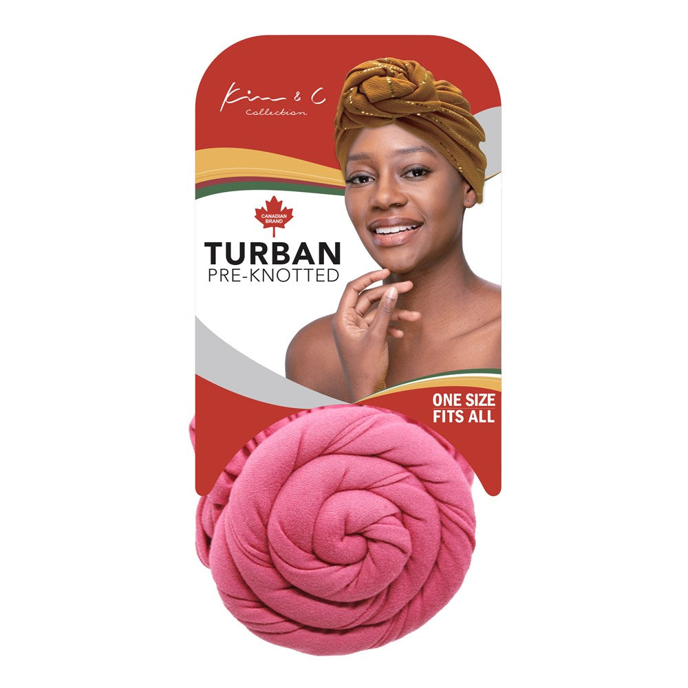 Premium Concentric Circle Pattern Pre-Knotted Turban - Pink #92817