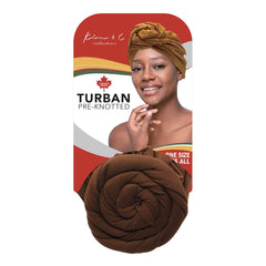 Premium Concentric Circle Pattern Pre-Knotted Turban - Brown #92819
