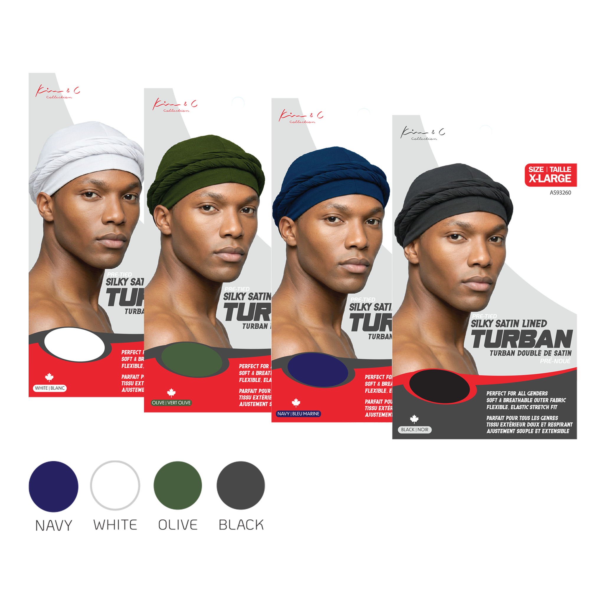 Kim & C Pre-Tied Silky Satin Lined Turban