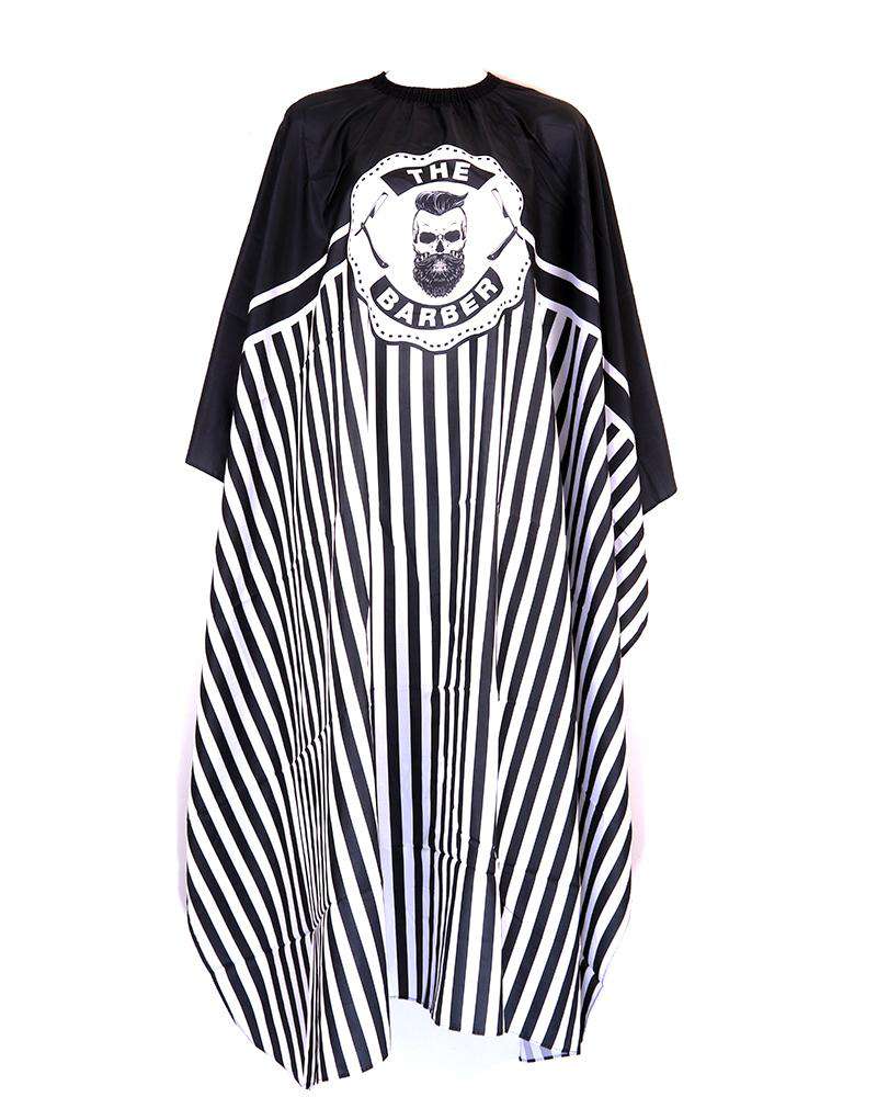 High Quality Cutting Cape with Hook #Barber Man Black & White Stripe