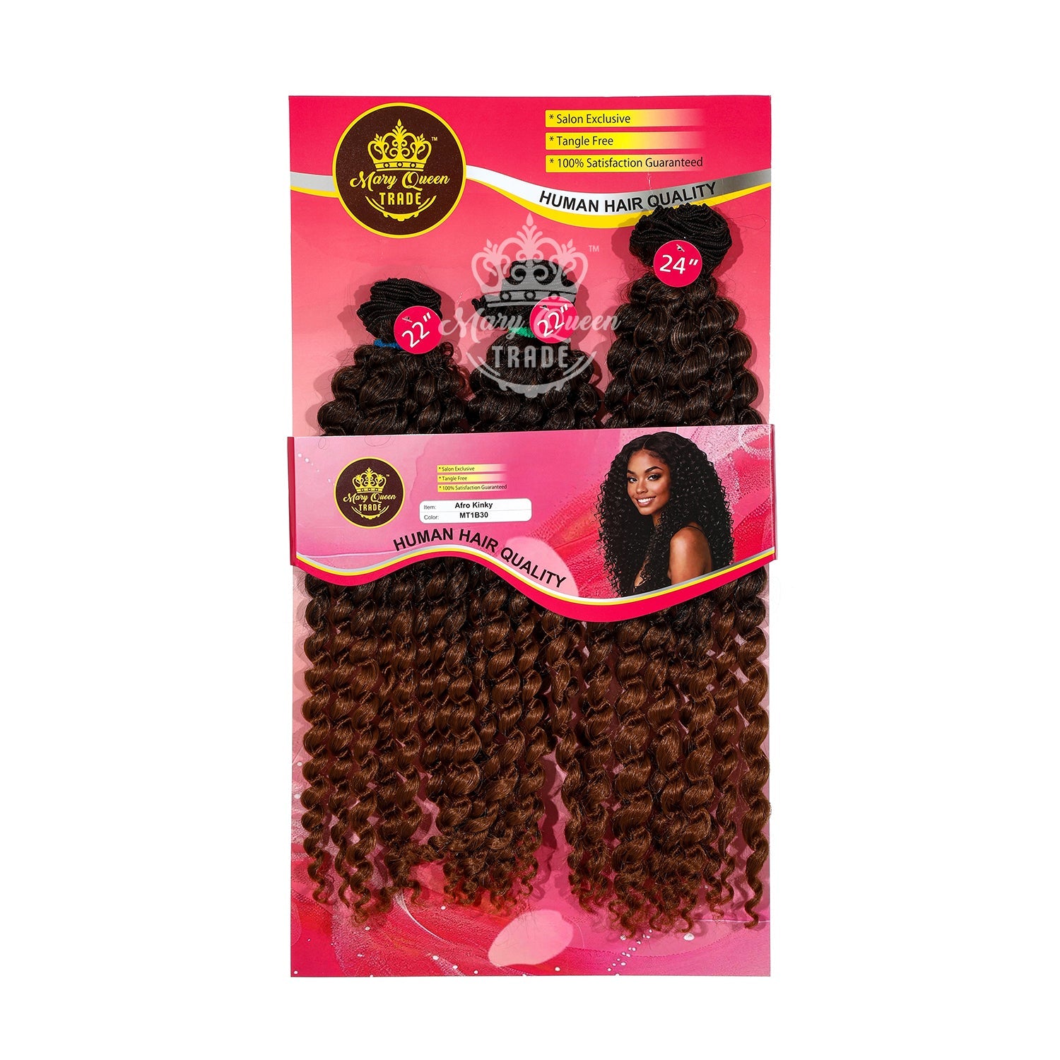 Mary Queen BioProtein™ Afro Kinky 3-Bundle Hair Set – 22"–24"