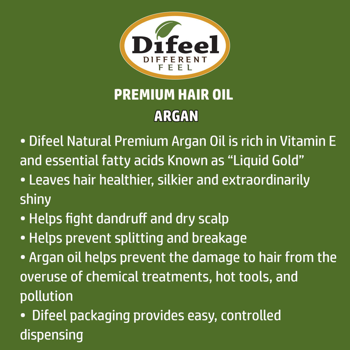 Difeel Premium Natural Hair Oil - Argan Oil 7.78oz