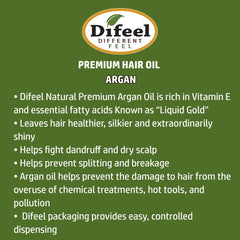 Difeel Premium Natural Hair Oil - Argan Oil 7.78oz