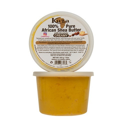 Kuza 100% Pure African Shea Butter Yellow Creamy - 15oz