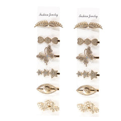 Assorted Metal Hairclips W/ Stone