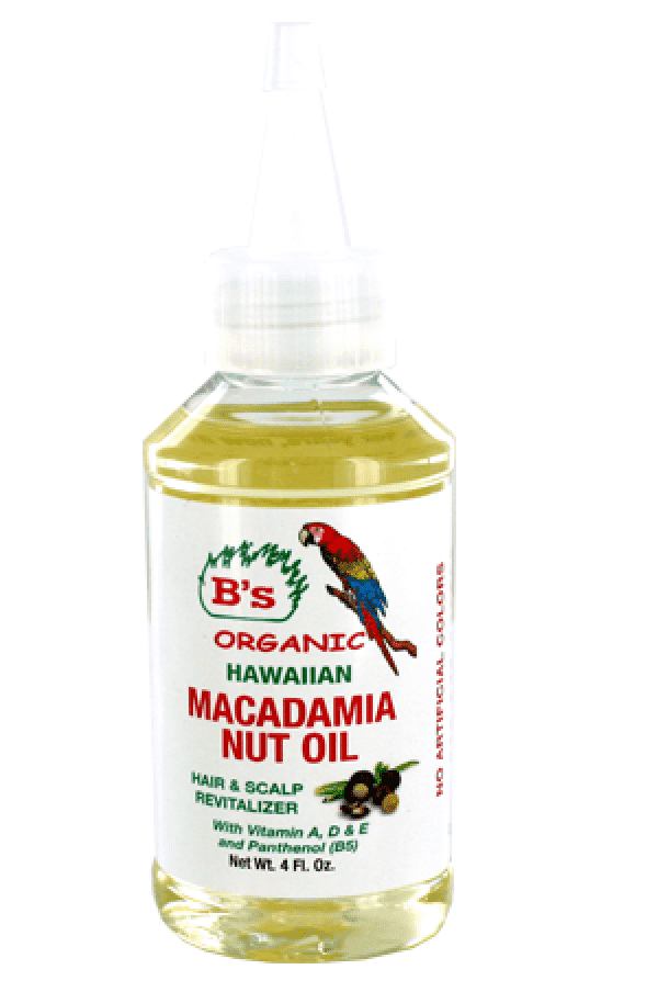 B's Organic Hawaiian Macadamia Nut Oil Hair & Scalp Revitalizer
