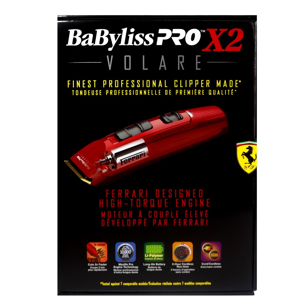BaByliss Pro VOLARE X2 Professional Clipper Ferrari Designed #FX811C