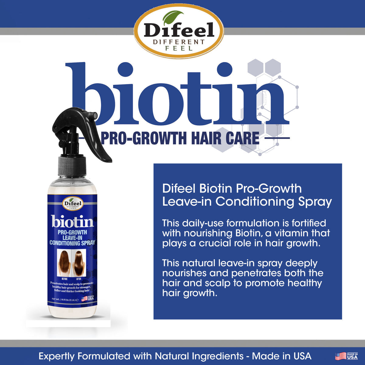 Difeel Biotin Pro-Growth Leave-In Conditioning Spray
