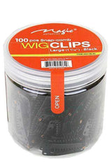 Magic Collection 100 Snap Comb Wig Clips Large 1 7/16"- Black