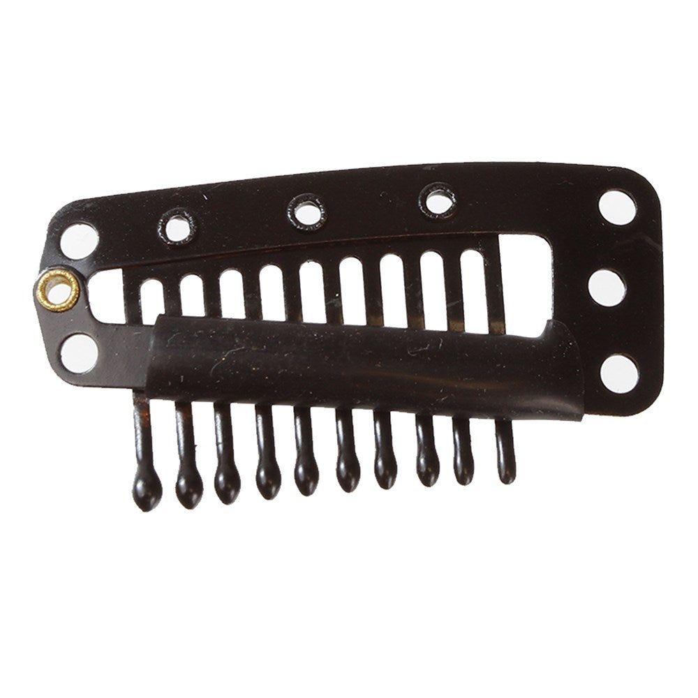Magic Collection 12pcs Snap Comb Wig Clips - Large Black #052BLAL