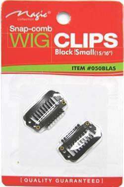 Magic Collection Small Snap Comb Wig Clips Black