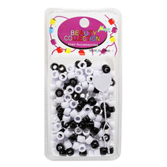 Beauty Collection Small Round Hair Beads - Black & White #200BW