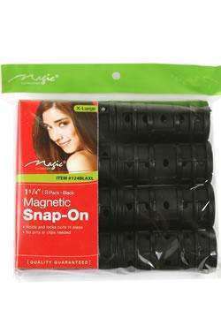 Magic Collection Extra Large Snap On Magnetic Rollers 1¼" Black