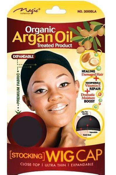 Magic Collection Organic Argan Oil Stocking Wig Cap 2pcs Black