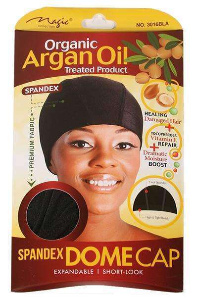 Magic Collection Organic Argan Oil Spandex Dome Cap #3016BLA Black