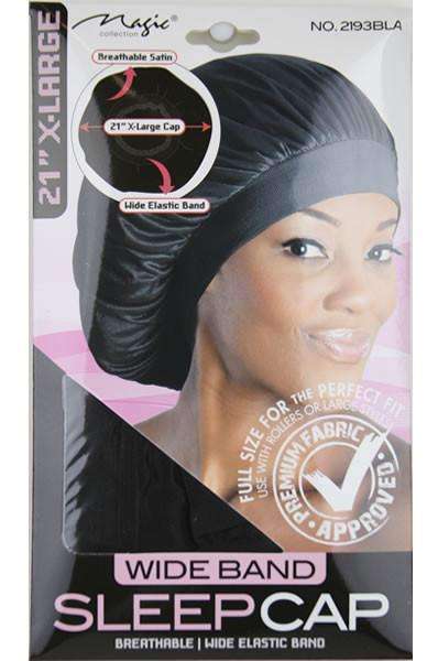 Magic Collection Wide Band Sleep Cap Extra Large #2193BLA Black