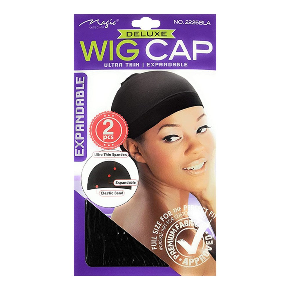 Magic Collection Stocking Wig Cap 2pcs - #2225 Black