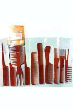 Magic Collection 10 Piece Comb Set Brown