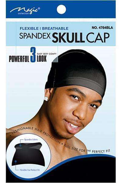 Magic Collection Spandex Skull Cap #4764BLA Black