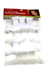 Magic Collection Butterfly Clamp 2"- Clear & White