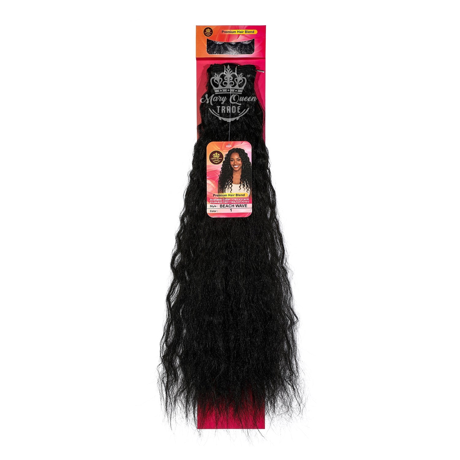 Mary Queen BioProtein™ Beach Wave Hair Extensions – 18"