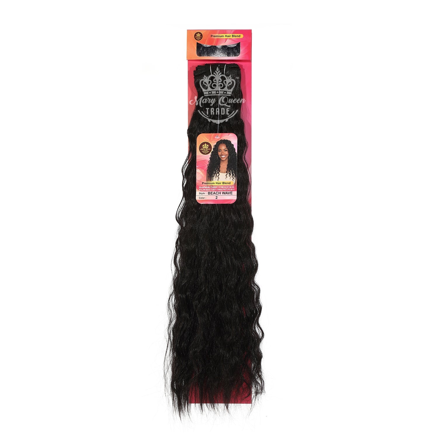 Mary Queen BioProtein™ Beach Wave Hair Extensions – 18"