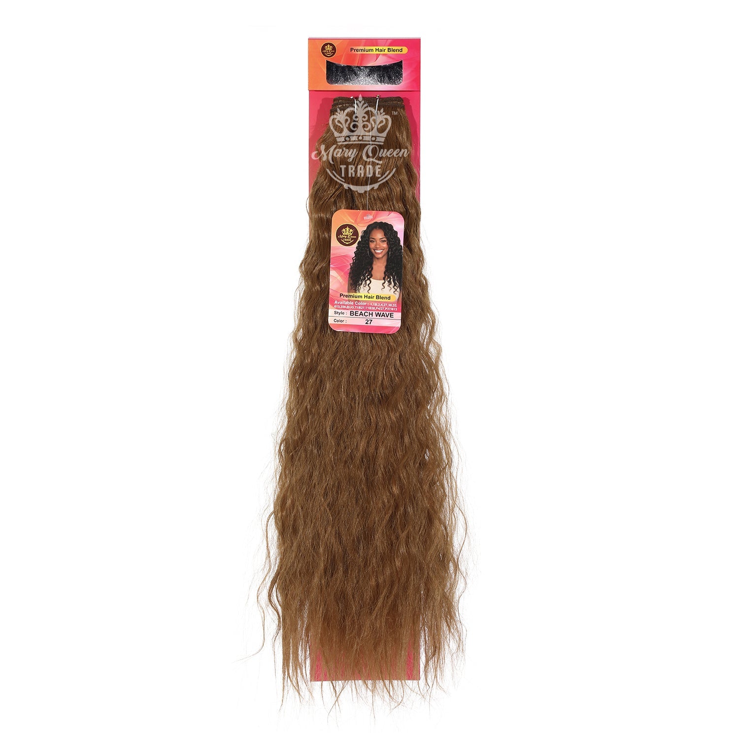 Mary Queen BioProtein™ Beach Wave Hair Extensions – 18"