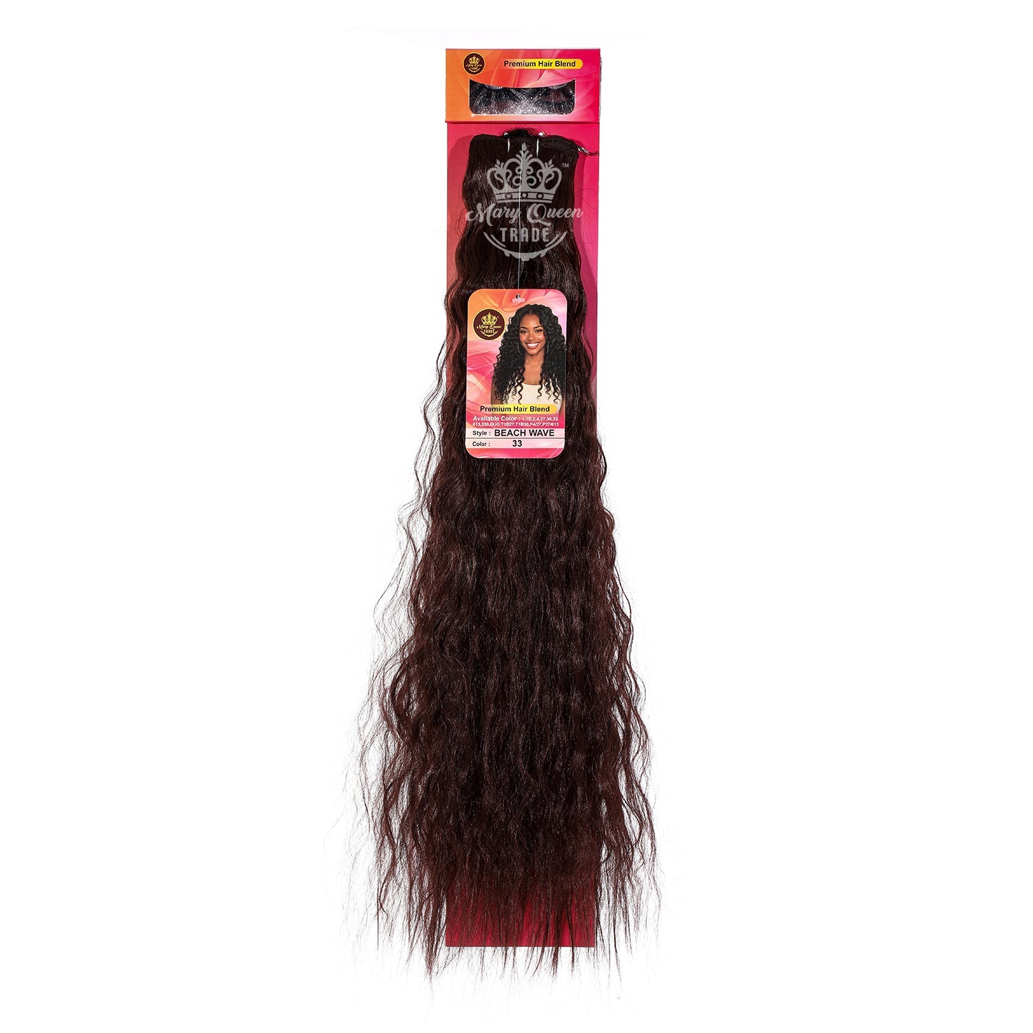 Mary Queen BioProtein™ Beach Wave Hair Extensions – 18"